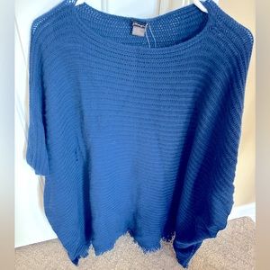 NWT JMclaughlin Marisol Cashmere- Wool Royal Blue Poncho- OS